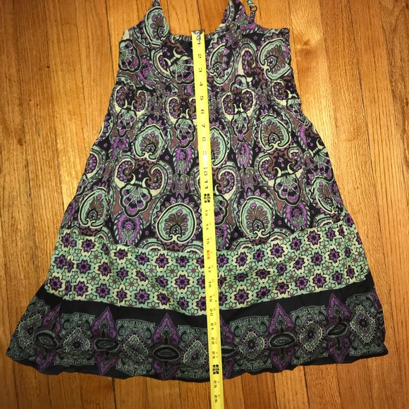 Forever 21 medium m summer dress fun flow short hippy boho flower paisley beach - Picture 2 of 6